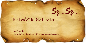 Szivák Szilvia névjegykártya