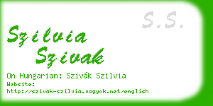 szilvia szivak business card